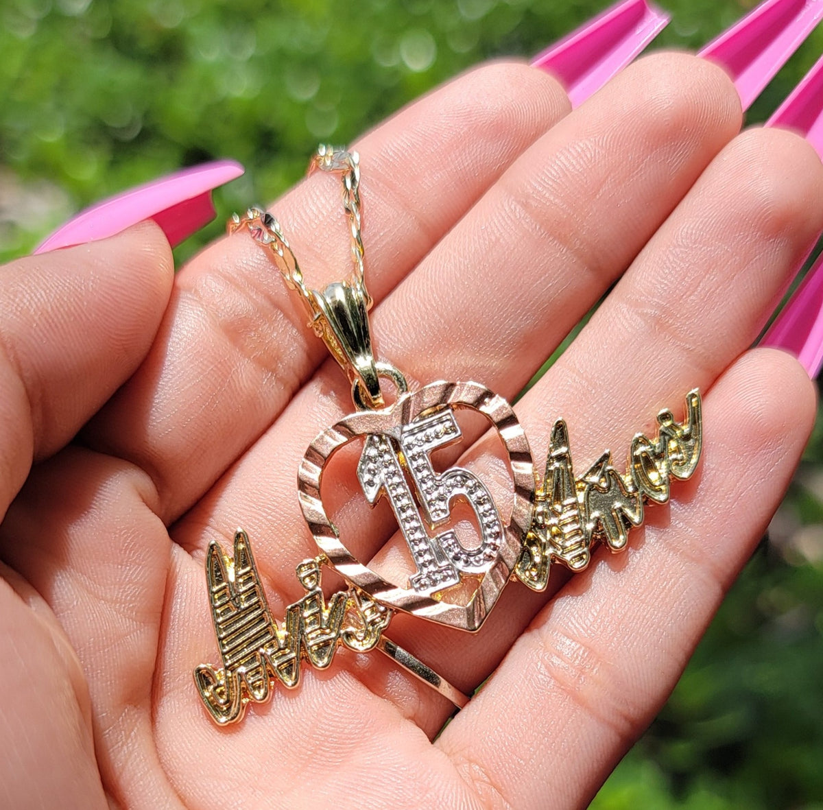 "Mi Quinceanera" 14K Gold Plated Necklace The Pretty Rag