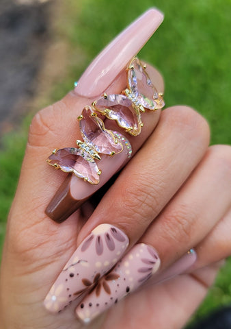"Blush Pink" Butterfly Glass Earrings