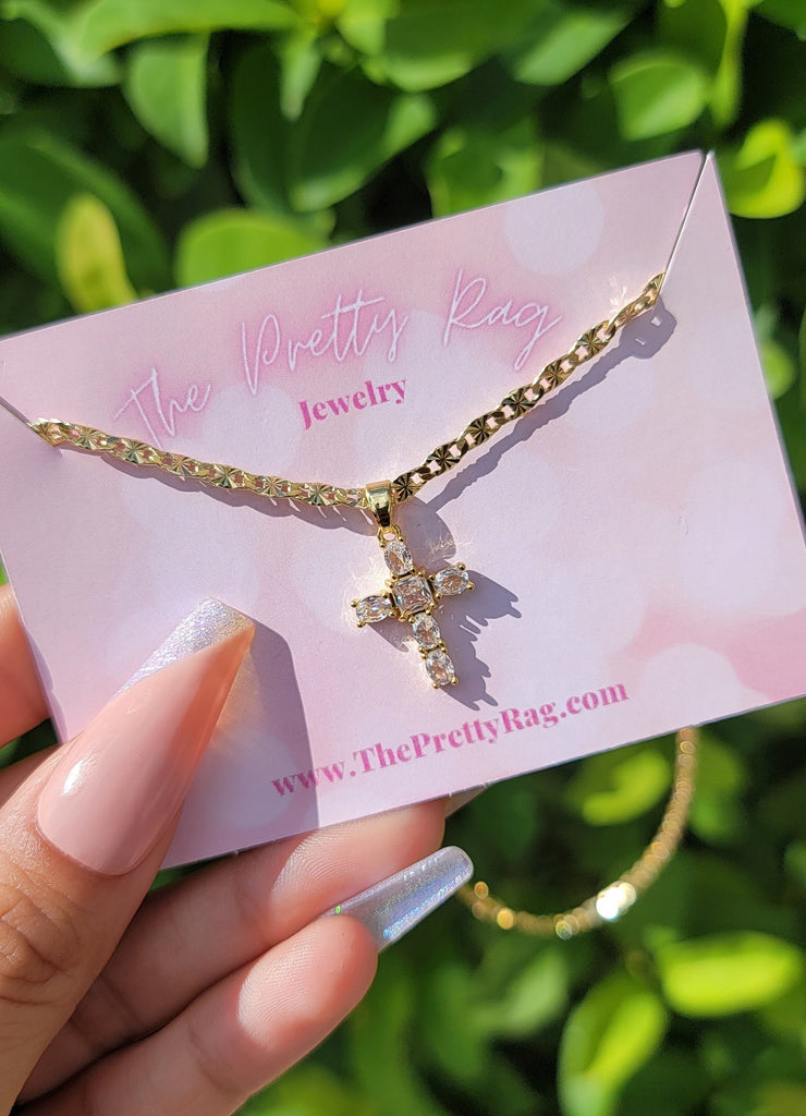 Buy Gold Plated Cross Necklace, Personalized Gold Plated Stainless Steel Cross  Pendant With Curb Link Chain Necklace, Crucifix Cross Necklace Online in  India - Etsy