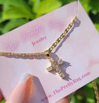 "Grace" 14K Gold Plated Cross Necklace