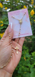 "Devoted" 14K Gold Plated Rosary Necklace