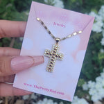 "Treasured" 14K Gold Plated Cross Necklace