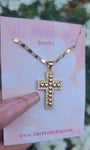 "Treasured" 14K Gold Plated Cross Necklace