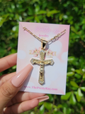 "God Found Me" 14K Gold Plated Jesus Cross Necklace