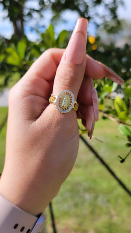 "Crowned" Virgin Mary 14K Gold Plated Ring