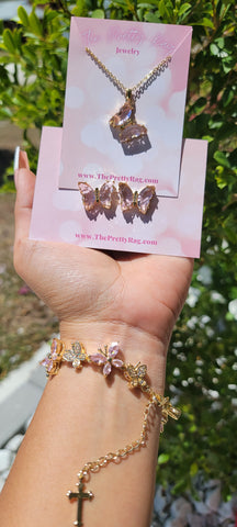 "Butterfly Dreams" Earrings, Necklace, and Bracelet Bundle