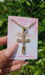 "God Found Me" 14K Gold Plated Jesus Cross Necklace