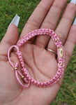 Handmade Blush Pink Virgin Mary Braided Bracelet
