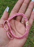 Handmade Blush Pink Virgin Mary Braided Bracelet