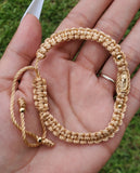 Handmade Beige Virgin Mary Braided Bracelet