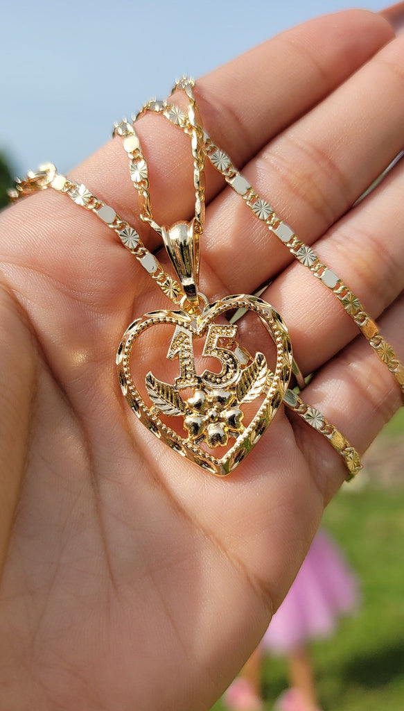 Mis 15 Anos 14K Gold Plated Quinceanera Necklace