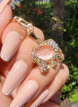 "Lucky Me" Rose Elephant Necklace