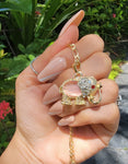 "Lucky Me" Rose Elephant Necklace
