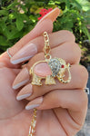 "Lucky Me" Rose Elephant Necklace