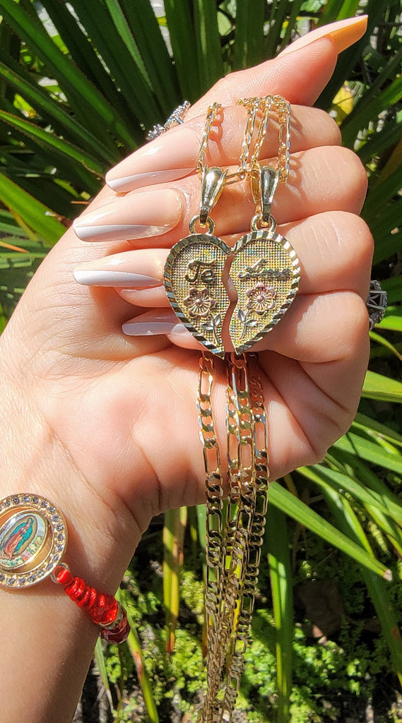 Te amo broken heart necklace Clearance