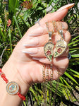 "Te Amo" Red Rose Broken Heart Necklace 2pc Set