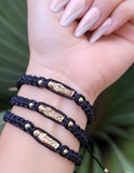 "Hopeful" Handmade Black Saint Jude Braided Bracelet