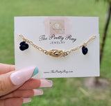"Roses are blue" 14K Gold Plated Virgin Mary Bracelet