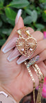 "Te Amo" Blush Pink Split Heart Necklace Set of 2