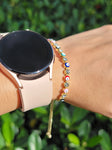 "Goodbye Evil Eye" Gold Plated Slider Bracelet