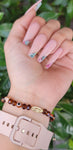 "Cafecito De Mi Alma" Brown Handmade Virgin Mary Beaded Bracelet
