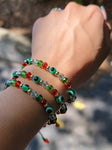 "Lucky Charms" Handmade St. Jude Green Evil Eye Bracelet