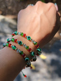 "Lucky Charms" Handmade St. Jude Green Evil Eye Bracelet