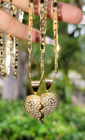 "Broken Hearted" Necklace 2pc Set