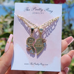 "Be My Bestie" Broken Heart Necklace 2pc Set