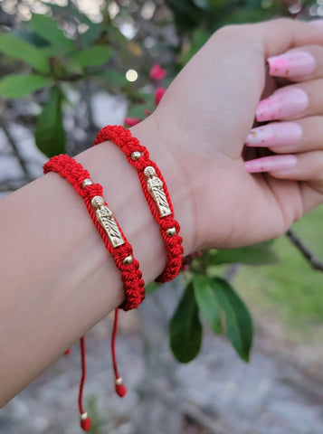 "Ambitions" Red Handmade St. Jude Braided Bracelet