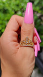 "Wifey Material" 14K Gold Plated Crown Ring