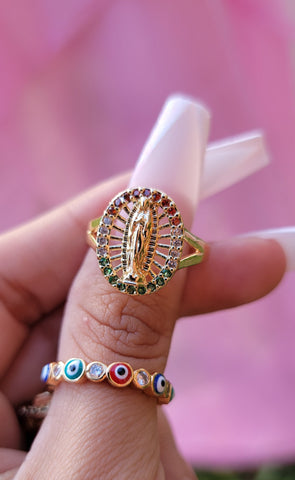 "Tri-Color" Virgin Mary Ring
