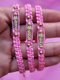 "By Your Side" Pink Handmade St. Jude Braided Bracelet