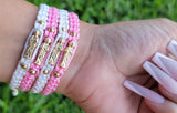 "By Your Side" Pink Handmade St. Jude Braided Bracelet