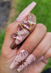 "Blush Pink" Butterfly Glass Earrings