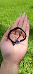 "Protecting My Vibes" Handmade Glass Beaded Evil Eye Bracelet