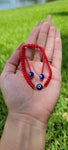 "Protecting My Vibes" Handmade Glass Beaded Evil Eye Bracelet