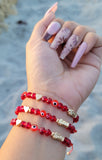 "Fuego" Red Handmade St. Jude Beaded Bracelet