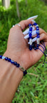 "Positivity Only" Blue Handmade Virgin Mary Beaded Bracelet