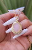 "Strength" 18K Gold Plated Oval Virgin Mary Necklace
