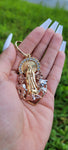 "Con Su Bendicion" Virgin Mary 14K Gold Plated Key Chain