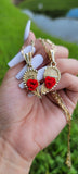 "Always & Forever" Split Heart Necklace 2pc Set
