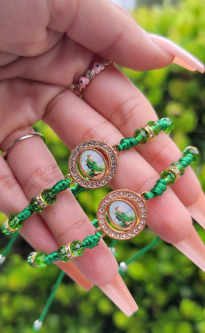"Balanced" Green Handmade St. Jude Braided Bracelet