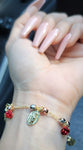 "Charming" 14K Gold Plated Virgin Mary Rose Bracelet