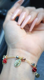 "Charming" 14K Gold Plated Virgin Mary Rose Bracelet