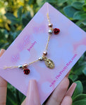 "Charming" 14K Gold Plated Virgin Mary Rose Bracelet