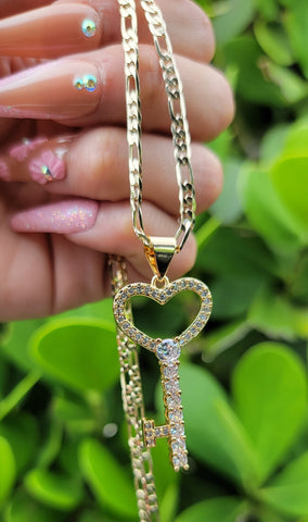 "Key To My Heart" 14K Gold Plated Key Necklace