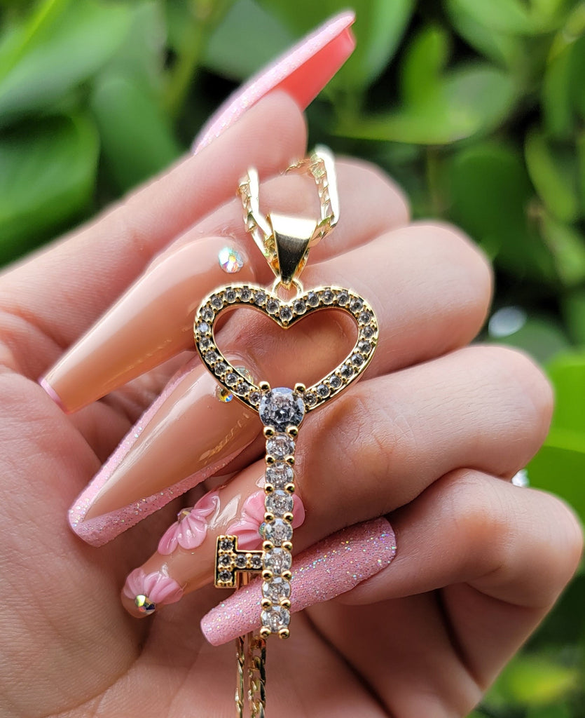 LovelyJewelry Rose Gold 'Key To My Heart' Charm Bead For Bracelets & Necklaces