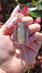 "Pink Radiance" 14K Gold Plated Virgin Mary Necklace