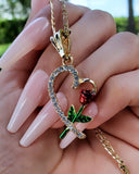 "Mi Corazon" Heart Shaped Rose Necklace